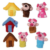 Maxbell 8pcs/set the three Little Pigs Finger Puppets Nursery Rhyme/Fairy Tale