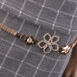 Crystal Flower Ladies Waist Chain Belt in Gold