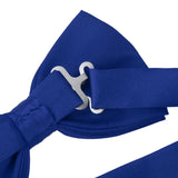 3pcs Men's Satin Bow Tie Cummerbund Hanky Handkerchief Royal Blue