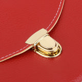 Max Maxb Ladies Leather Style Envelope Clutch Bag Purse with Chain red