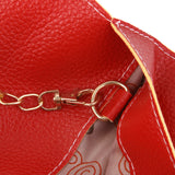 Max Maxb Ladies Leather Style Envelope Clutch Bag Purse with Chain red