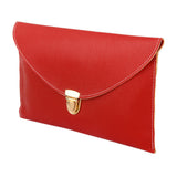 Max Maxb Ladies Leather Style Envelope Clutch Bag Purse with Chain red