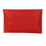 Max Maxb Ladies Leather Style Envelope Clutch Bag Purse with Chain red