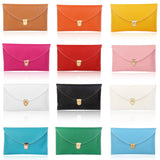 Max Maxb Ladies Leather Style Envelope Clutch Bag Purse with Chain red