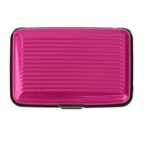 Maxbell  Mini Waterproof Striped Aluminum Metal Case ID Credit Card Holder - Rose Red