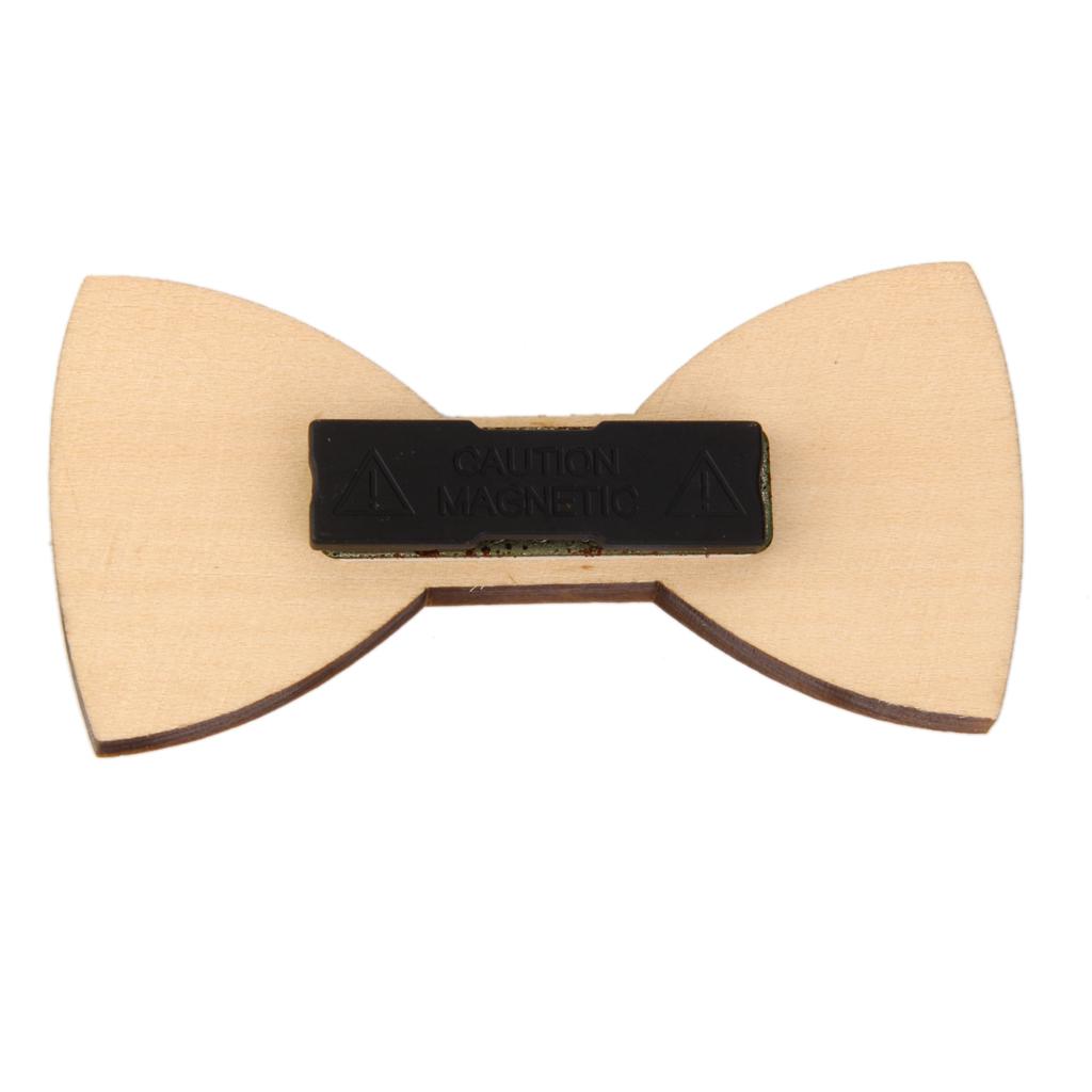 Maxbell  Fashion Men's Wooden Bow Tie with Polka Dots