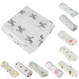 Maxbell Muslin Cotton Blanket Newborn Baby Blanket Swaddle Bath Towel Green Elephant