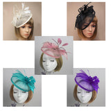 Aliceband Hat Fascinator Feather Headband Wedding Lady Royal Ascot Purple