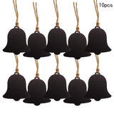10Pcs Mini Bell Shape Wood Chalk Board Stick Wedding Shop Bar Number Board Decorative Signs Wedding Party Supplies - Aladdin Shoppers