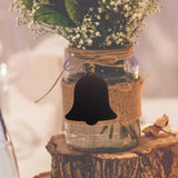 10Pcs Mini Bell Shape Wood Chalk Board Stick Wedding Shop Bar Number Board Decorative Signs Wedding Party Supplies - Aladdin Shoppers