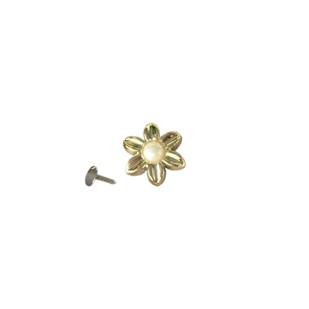 10Pcs Plastic Flower Rivets & Studs For Clothes Bags Hats Decor 19mm Gold - Aladdin Shoppers