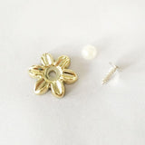 10Pcs Plastic Flower Rivets & Studs For Clothes Bags Hats Decor 19mm Gold - Aladdin Shoppers