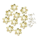 10Pcs Plastic Flower Rivets & Studs For Clothes Bags Hats Decor 19mm Gold - Aladdin Shoppers