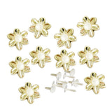 10Pcs Plastic Flower Rivets & Studs For Clothes Bags Hats Decor 19mm Gold - Aladdin Shoppers