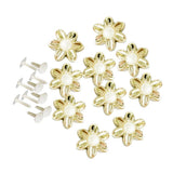10Pcs Plastic Flower Rivets & Studs For Clothes Bags Hats Decor 19mm Gold - Aladdin Shoppers