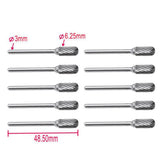 10Piece Steel Rotary Burr Set 3mm Shank Wood Rasp Drill Bits Home Tool - Aladdin Shoppers