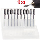 10Piece Steel Rotary Burr Set 3mm Shank Wood Rasp Drill Bits Home Tool - Aladdin Shoppers