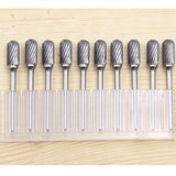 10Piece Steel Rotary Burr Set 3mm Shank Wood Rasp Drill Bits Home Tool - Aladdin Shoppers