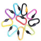10Pieces D Ring Carabiner Screw Lock Climbing Buckle Snap Spring Clip Aluminum Alloy Hook Keychain for Camping Outdoor Activity - Aladdin Shoppers