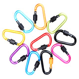 10Pieces D Ring Carabiner Screw Lock Climbing Buckle Snap Spring Clip Aluminum Alloy Hook Keychain for Camping Outdoor Activity - Aladdin Shoppers