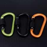10Pieces D Ring Carabiner Screw Lock Climbing Buckle Snap Spring Clip Aluminum Alloy Hook Keychain for Camping Outdoor Activity - Aladdin Shoppers