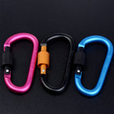 10Pieces D Ring Carabiner Screw Lock Climbing Buckle Snap Spring Clip Aluminum Alloy Hook Keychain for Camping Outdoor Activity - Aladdin Shoppers