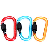 10Pieces D Ring Carabiner Screw Lock Climbing Buckle Snap Spring Clip Aluminum Alloy Hook Keychain for Camping Outdoor Activity - Aladdin Shoppers