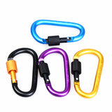 10Pieces D Ring Carabiner Screw Lock Climbing Buckle Snap Spring Clip Aluminum Alloy Hook Keychain for Camping Outdoor Activity - Aladdin Shoppers