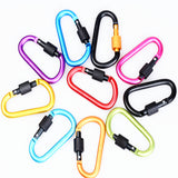 10Pieces D Ring Carabiner Screw Lock Climbing Buckle Snap Spring Clip Aluminum Alloy Hook Keychain for Camping Outdoor Activity - Aladdin Shoppers