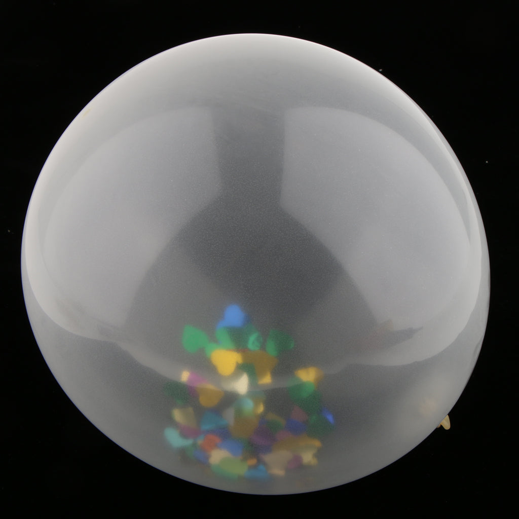 10x Clear Latex Balloons with Colorful Heart Confetti Party Decoration 12in - Aladdin Shoppers