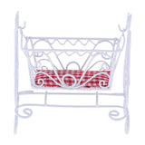 1/12 Scale Dollhouse Miniature Furniture Metal Cradle Rocking Bed White - Aladdin Shoppers