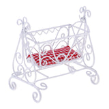 1/12 Scale Dollhouse Miniature Furniture Metal Cradle Rocking Bed White - Aladdin Shoppers