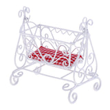 1/12 Scale Dollhouse Miniature Furniture Metal Cradle Rocking Bed White - Aladdin Shoppers