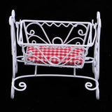 1/12 Scale Dollhouse Miniature Furniture Metal Cradle Rocking Bed White - Aladdin Shoppers