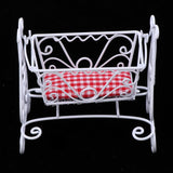1/12 Scale Dollhouse Miniature Furniture Metal Cradle Rocking Bed White - Aladdin Shoppers