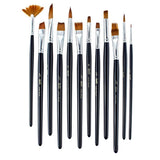 12 Piece Professional Nylon Hair Paint Brushes for Watercolor Acrylic Painting - Aladdin Shoppers