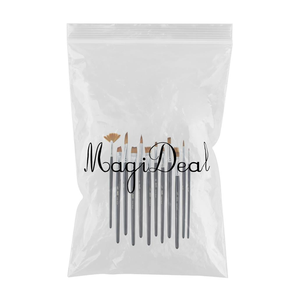 12 Piece Professional Nylon Hair Paint Brushes for Watercolor Acrylic Painting - Aladdin Shoppers