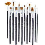 12 Piece Professional Nylon Hair Paint Brushes for Watercolor Acrylic Painting - Aladdin Shoppers
