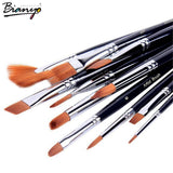 12 Piece Professional Nylon Hair Paint Brushes for Watercolor Acrylic Painting - Aladdin Shoppers