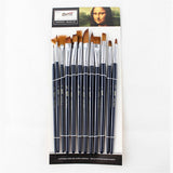 12 Piece Professional Nylon Hair Paint Brushes for Watercolor Acrylic Painting - Aladdin Shoppers