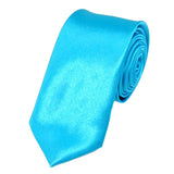 Unisex Casual Necktie Skinny Slim Narrow Neck Tie - Solid Sky Blue