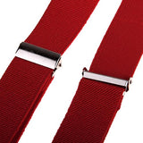 Clip-on Braces Elastic Y-back Suspender 37x1 inch - Red