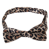 Mens Tuxedo Leopard Print Bow Tie Bowtie Necktie Brown