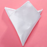 White 8.5 Inch Satin Square Hanky Handkerchief for Men