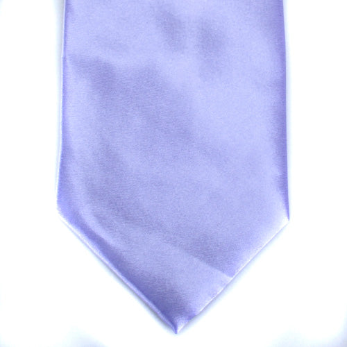 Solid Color Satin Neck Tie Necktie for Men - Light Purple