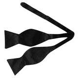 Satin Tuxedo Self Tie Bowtie Necktie for Men - Black