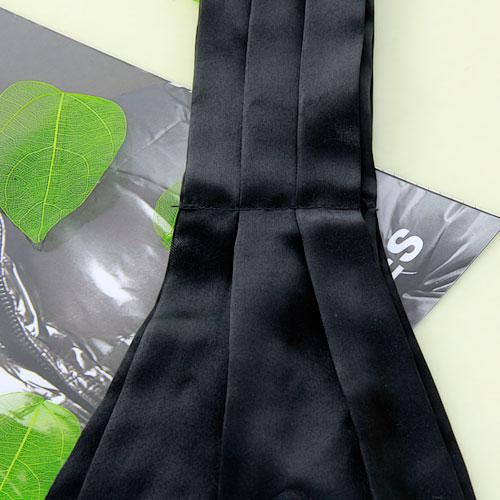 Satin Tuxedo Wedding Self Tie Ascot Cravat Necktie Scarf for Men - Black