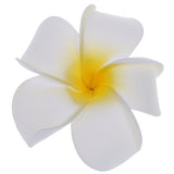 Women Girls Plumeria Flower Foam Hair Clip 3 3/4 inch - White