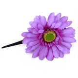 Women Girls African Daisy Flower Hair Clip w/ Long Alligator Clip - Purple