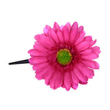 Women Girls African Daisy Flower Hair Clip w/ Long Alligator Clip - Shocking Pink